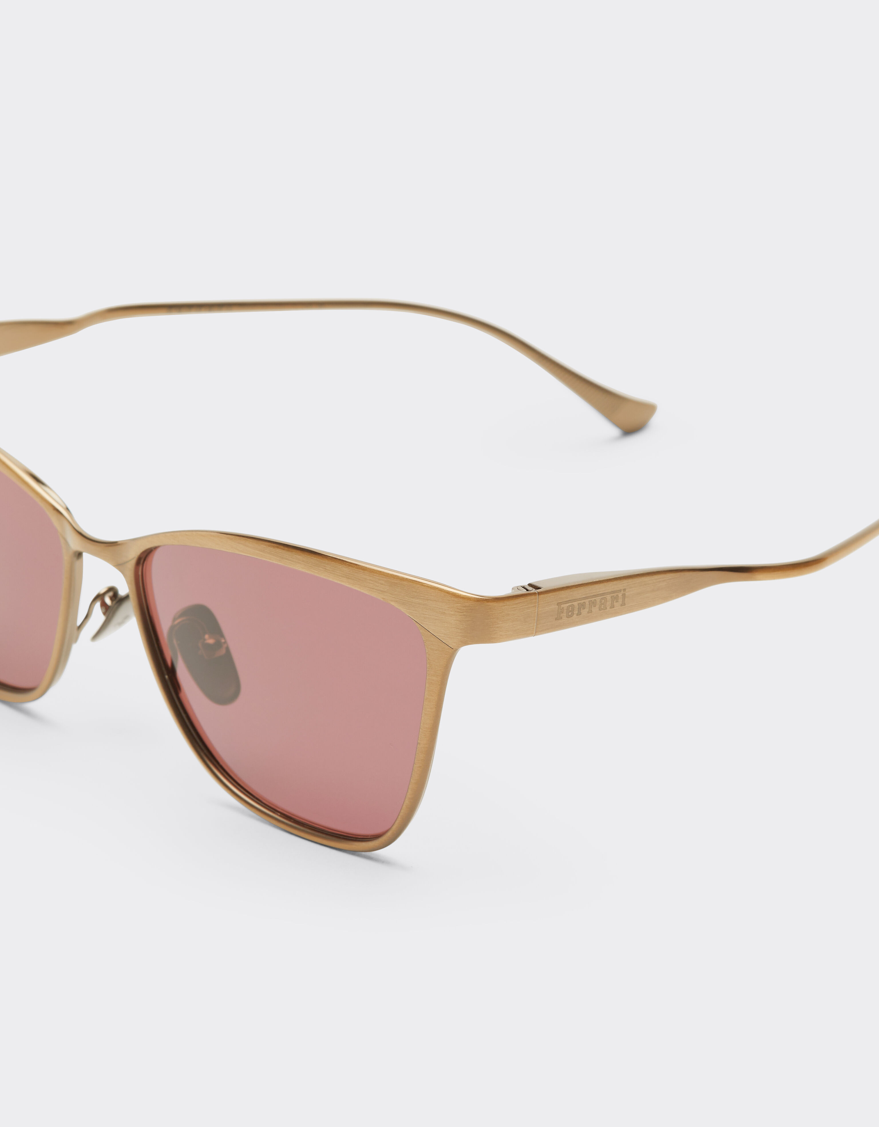 Ferrari Ferrari sunglasses in  brushed gray/brownmetal  with red polarized lenses Ingrid LA0KWf