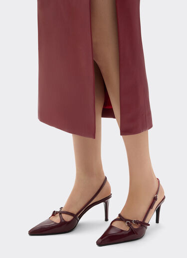 Ferrari Slingback shoe in shiny leather Cherry 49744f