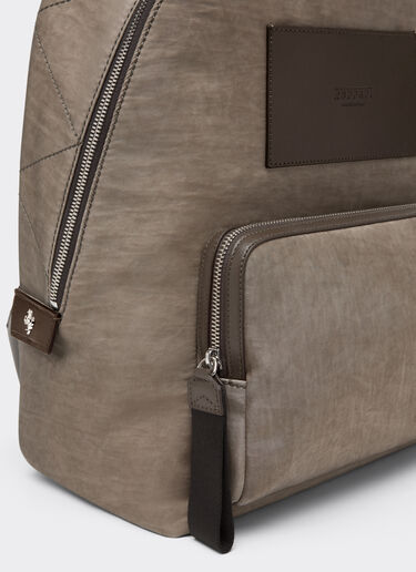 Ferrari 尼龙和皮革双肩包 Khaki Green 50166f