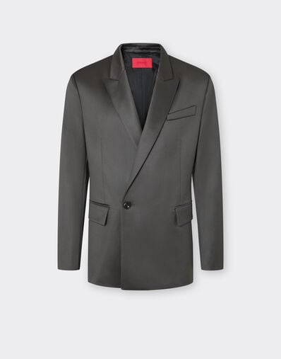Ferrari Double-breasted Blazer in Cinzata Wool Satin Grafite CWMJK0014WWO0020f
