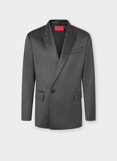 Ferrari Double-breasted Blazer in Cinzata Wool Satin Grafite CWMJK0014WWO0020f
