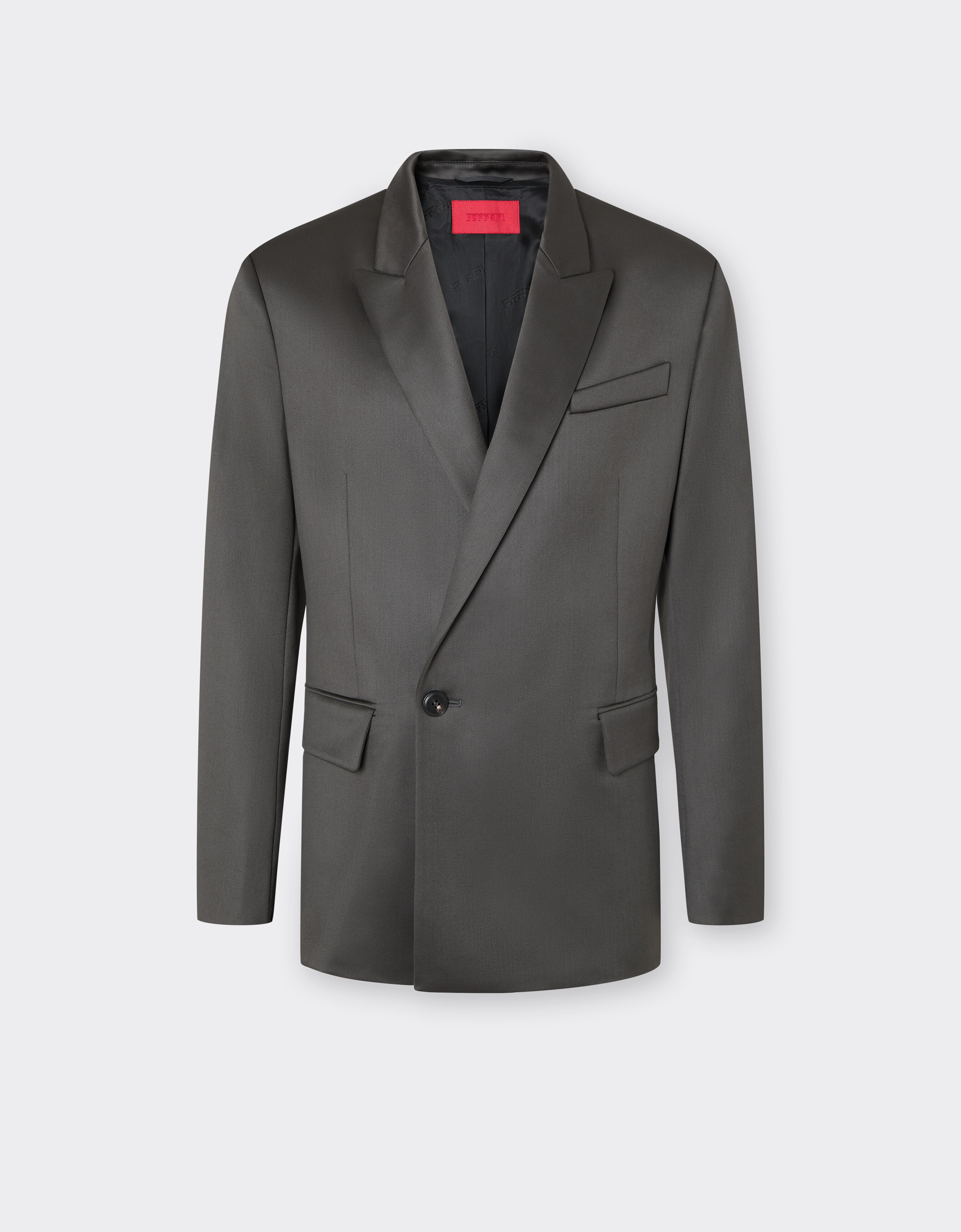 Ferrari Double-breasted Blazer in Cinzata Wool Satin Grafite CWMJK0014WWO0020f