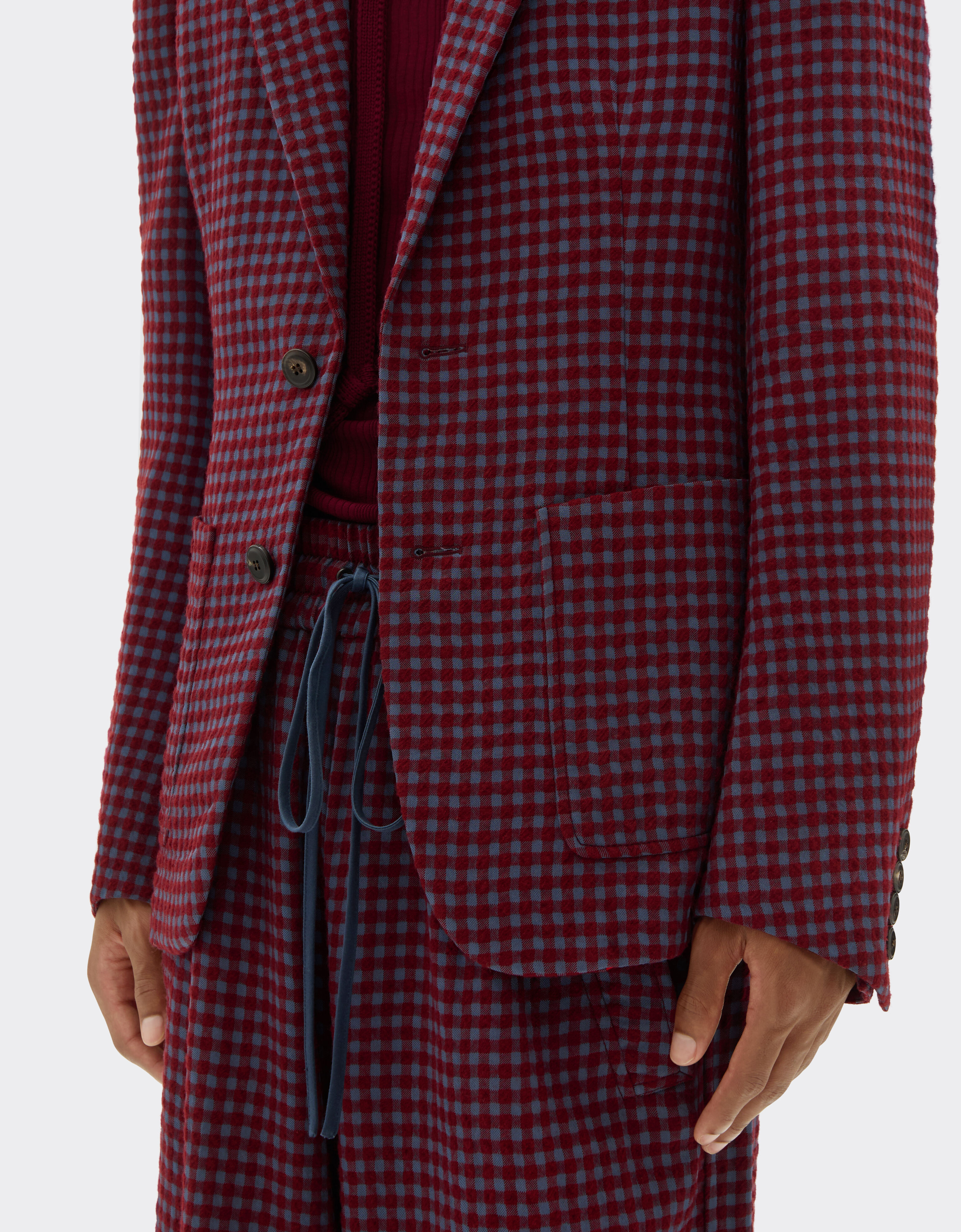 Ferrari Wool and viscose blazer with Vichy pattern Cherry 22597f