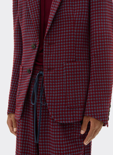 Wool and viscose blazer with Vichy pattern Ferrari Wool and viscose blazer with Vichy pattern Cherry 22597f