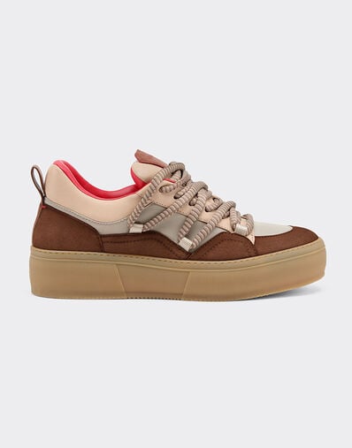 Ferrari Suede Nappa leather and Q-Cycle® low-top sneaker Beige 22737f