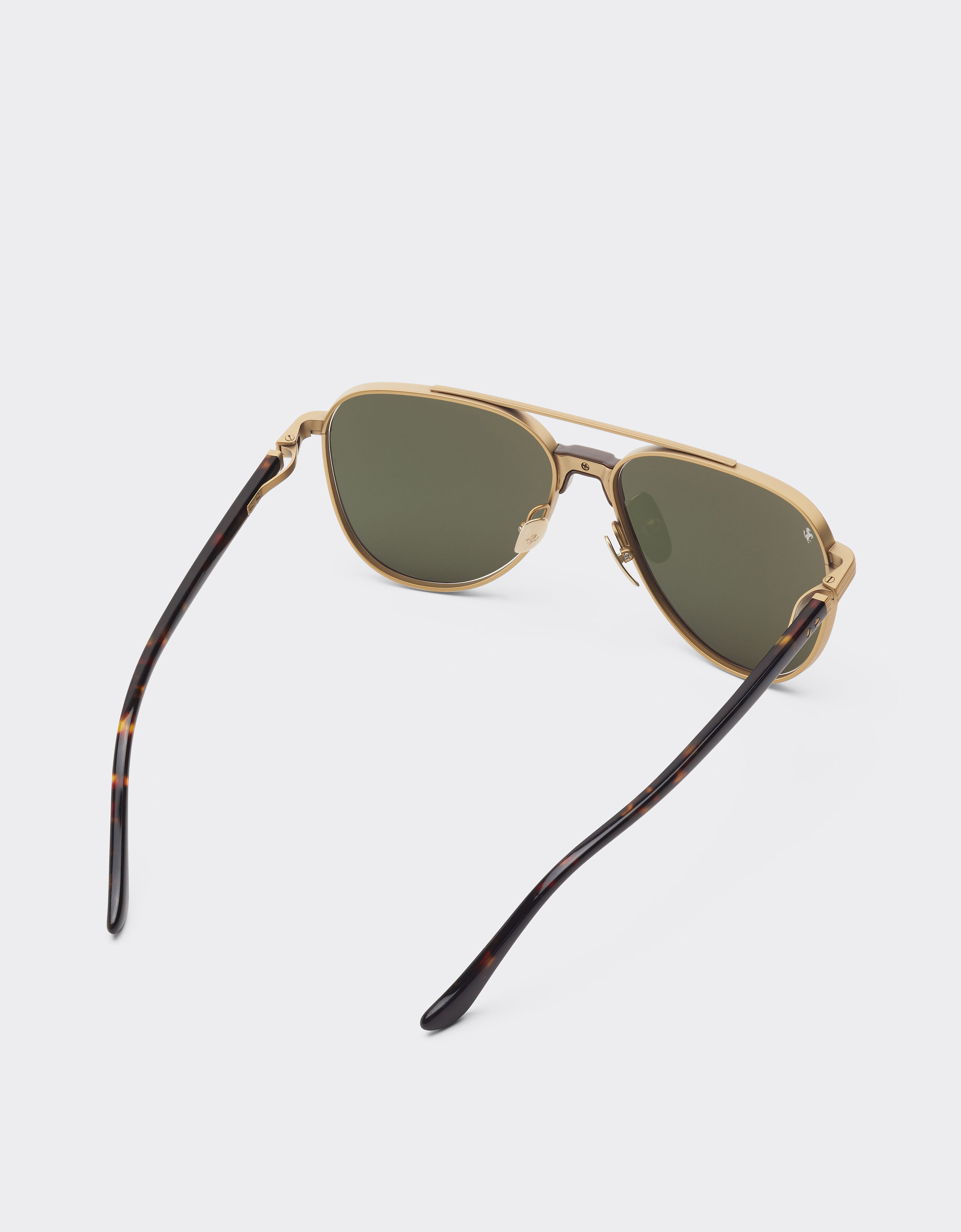 Ferrari Ferrari sunglasses in matte gold titanium and acetate with transparent yellow-gold mirrored lenses Oro LA0KSf