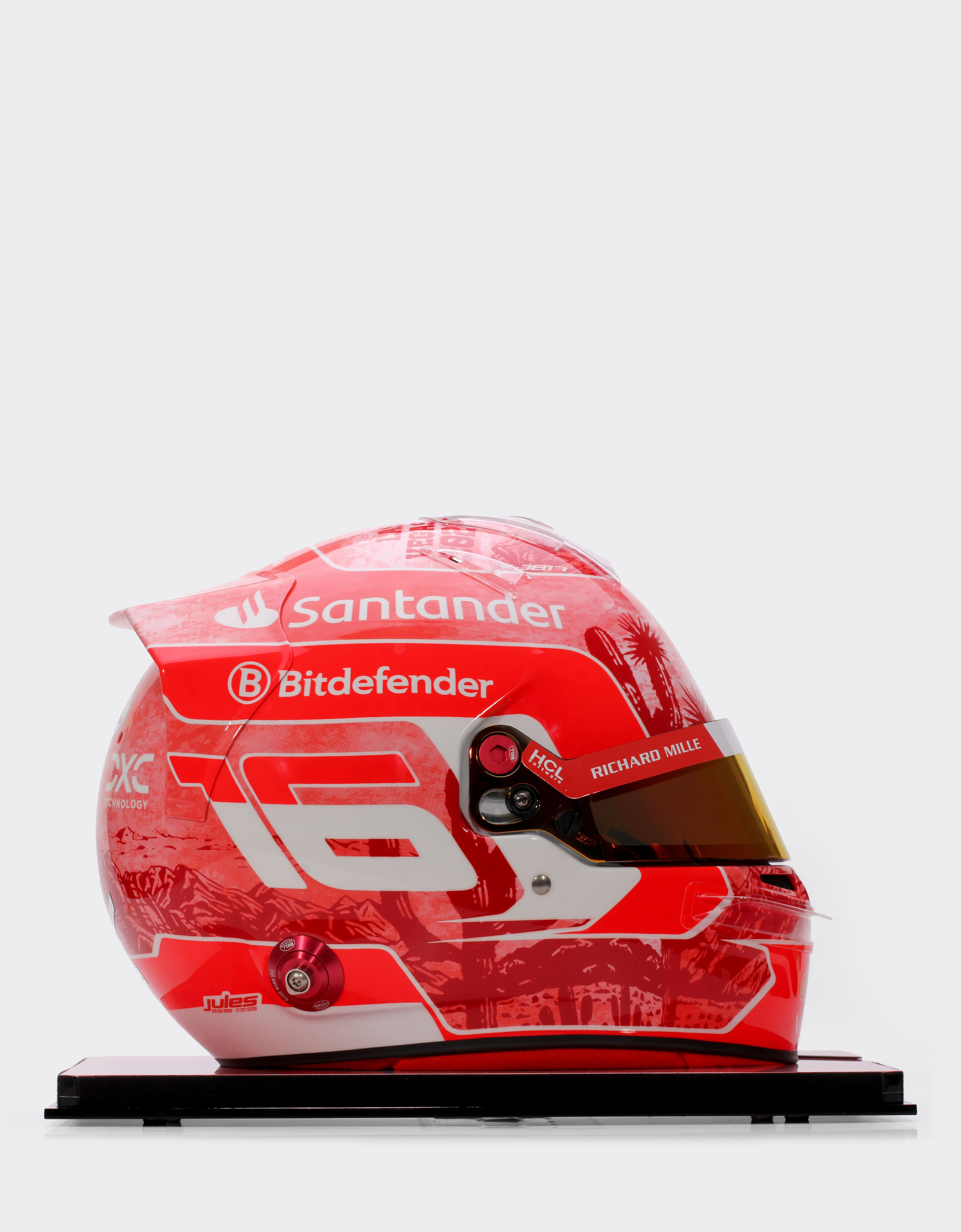 Ferrari 1:1比例 Charles Leclerc 拉斯维加斯2024特别版头盔 多色 F1474f