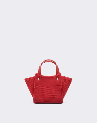 Ferrari 针织与皮革迷你托特包 Rosso Magma CBWTO0019YA00006f