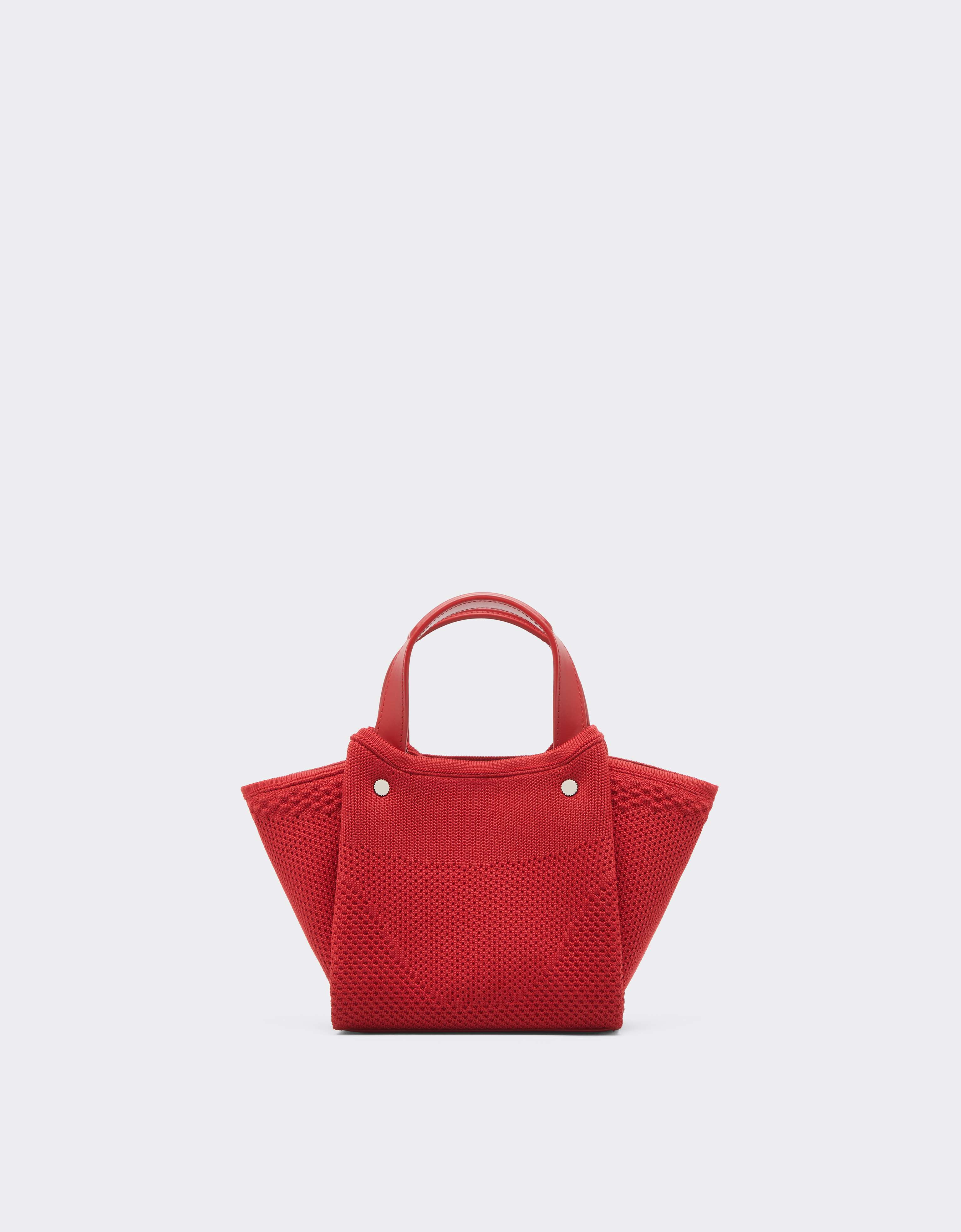 Ferrari Mini Knit and Leather Tote Bag Rosso Magma CBWTO0019YA00006f