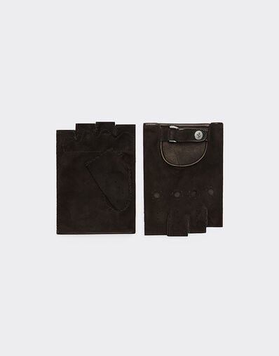 Ferrari Suede driving gloves Dark Brown 21352f