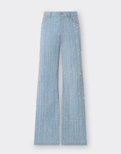 Ferrari Five-pocket trousers in frayed faded denim Light Denim 22190f