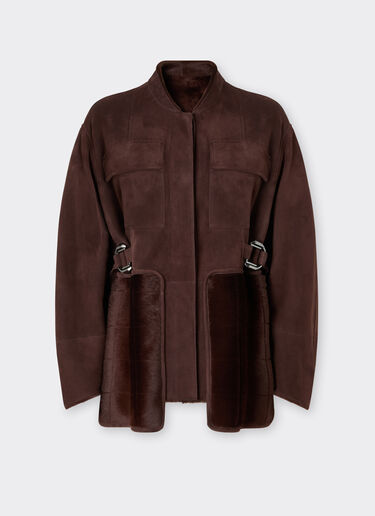 Shearling caban with 7X7 check pattern Ferrari Shearling caban with 7X7 check pattern Espresso 22582f