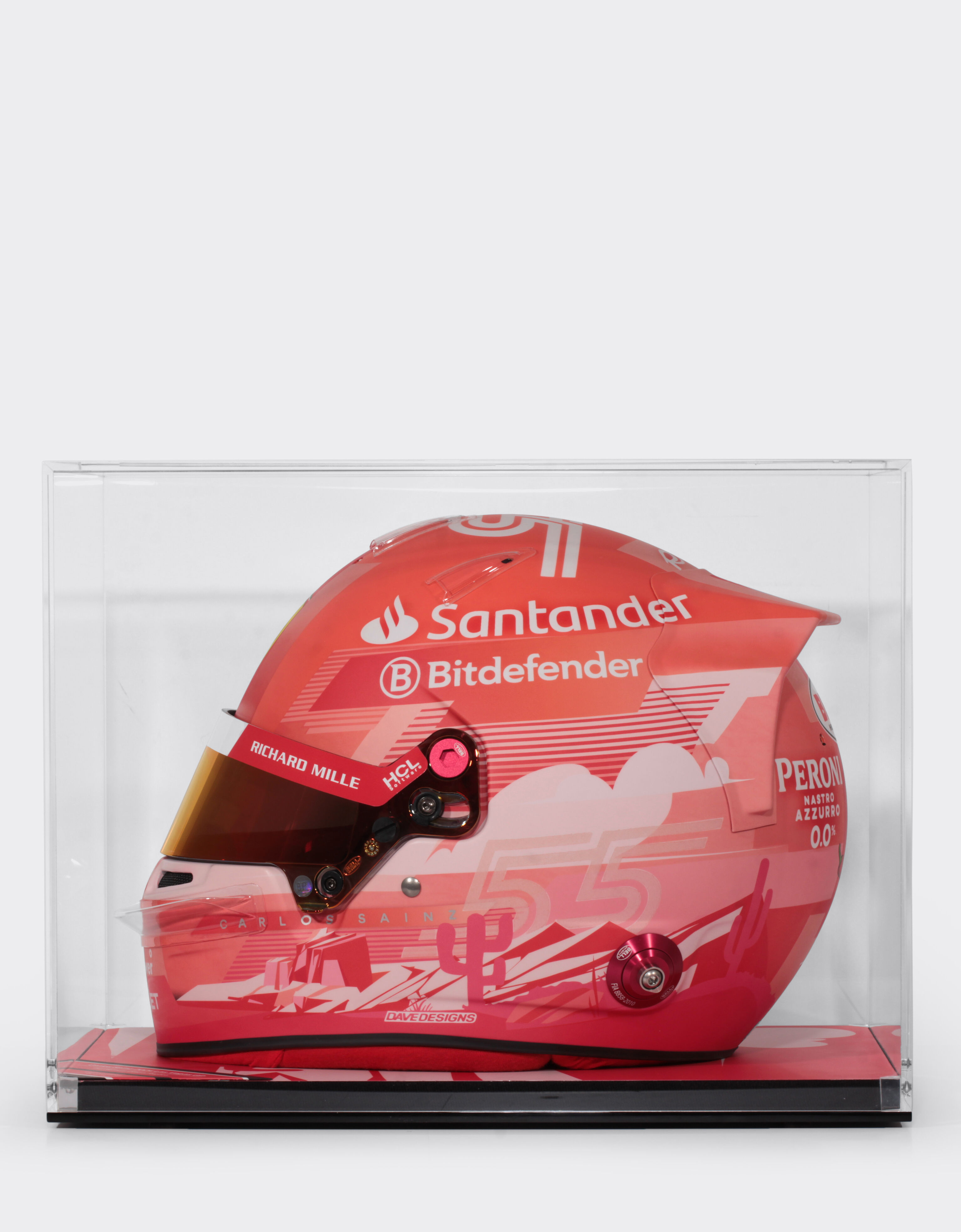 Ferrari 1:1比例 Carlos Sainz 拉斯维加斯2024特别版头盔 多色 F1475f