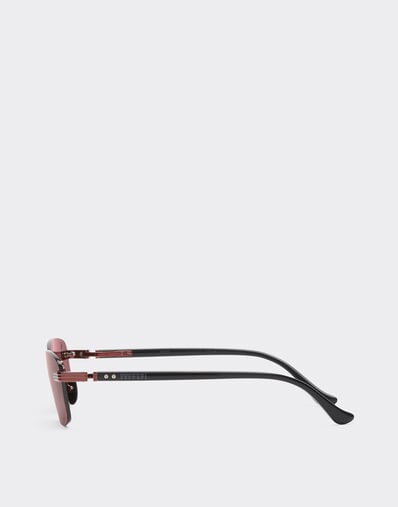 Ferrari Sunglasses in  shiny red titanium  and acetate with exclusive Ferrari Contrast Pro™ burgundy lenses Rosso Scuro LA0L8f