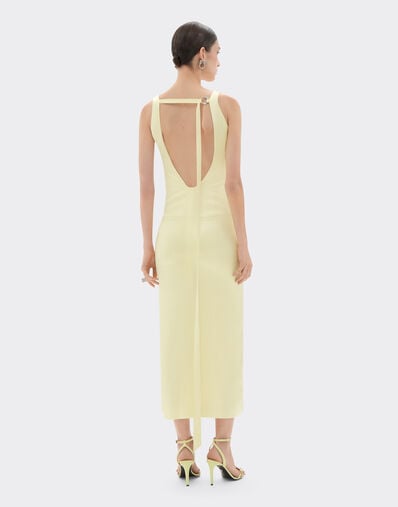 Ferrari Long stretch satin dress Iris Yellow 49931f