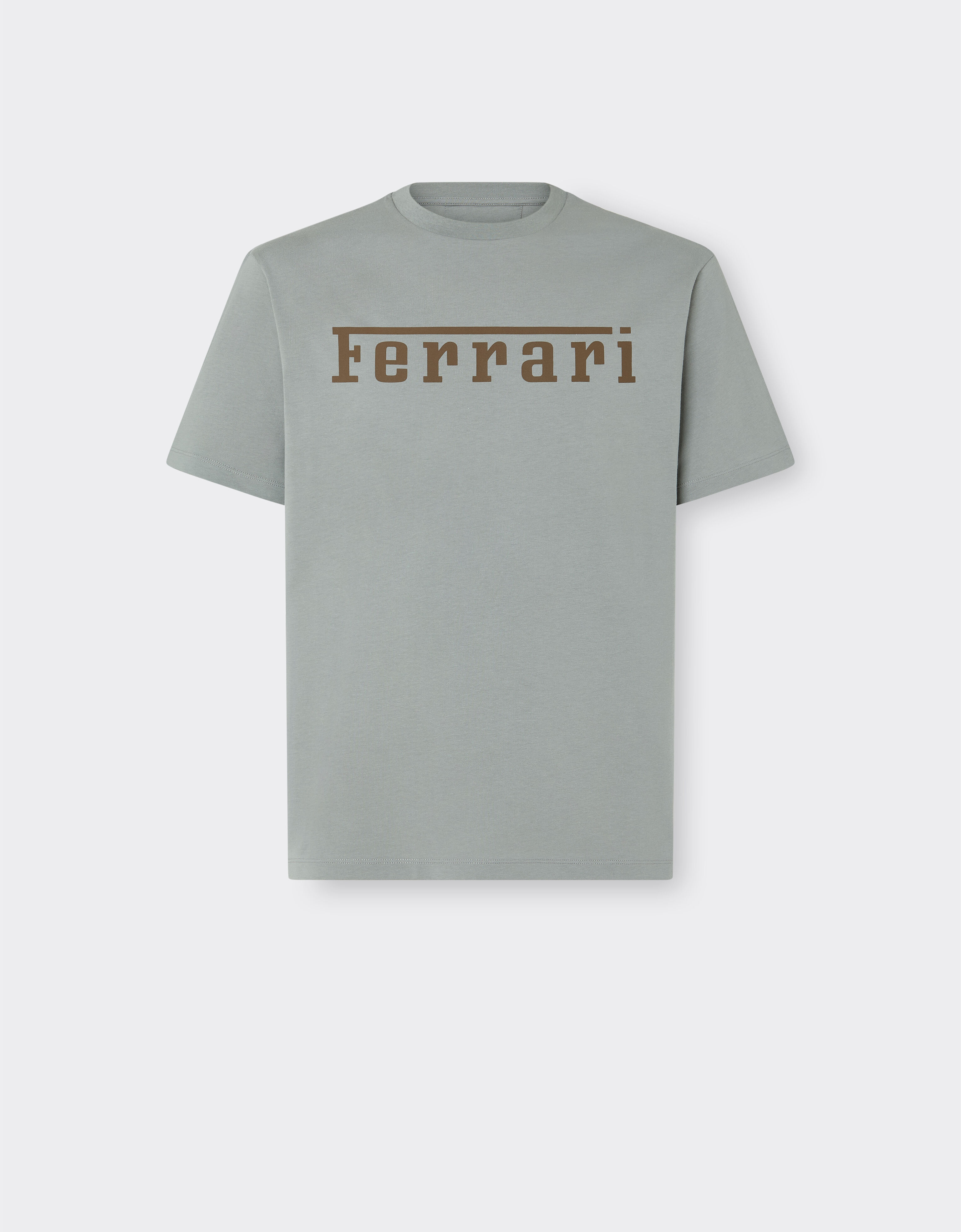 Cotton T-shirt with Ferrari logo Ferrari Cotton T-shirt with Ferrari logo Grey CJNTH0006JCO0045f