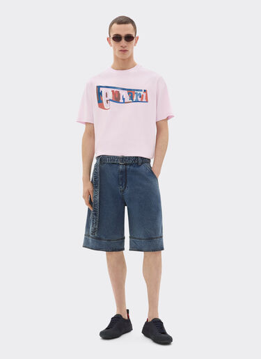 T-shirt with color block logo print Ferrari T-shirt with color block logo print Wisteria 49277f