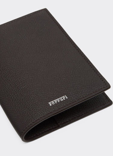 Ferrari 粒面皮革护照夹 Dark brown 50884f