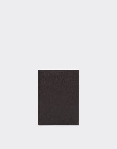 Ferrari 粒面皮革护照夹 Dark brown 50884f
