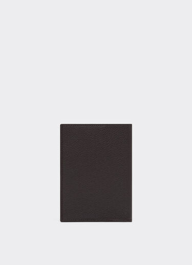 Ferrari 粒面皮革护照夹 Dark brown 50884f