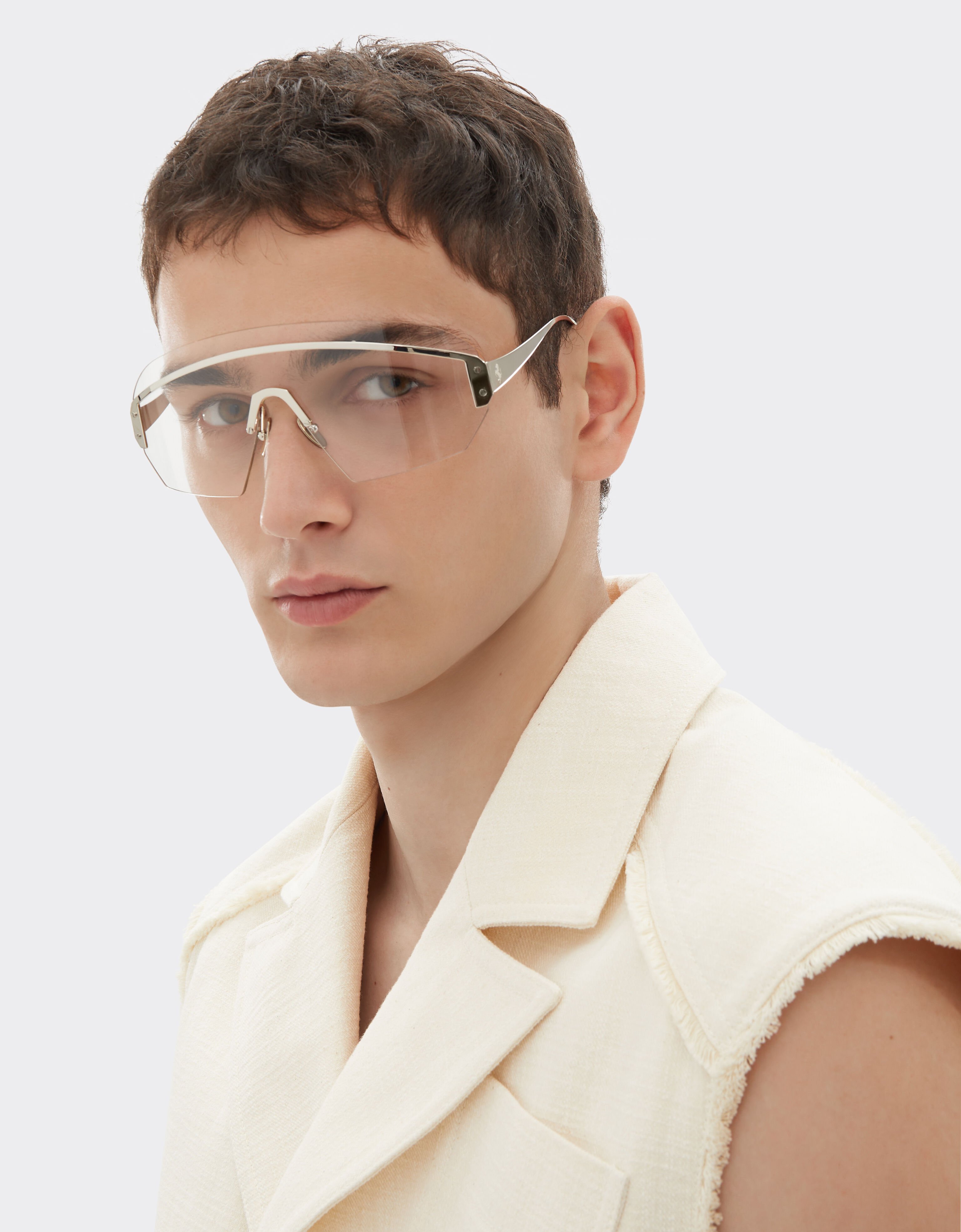 Ferrari Ferrari sunglasses in silver-coloredmetal  with transparent mask Silver LA0LJf