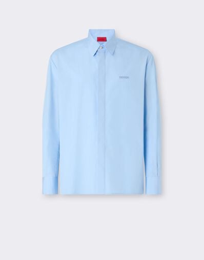 Ferrari 棉府绸刺绣衬衫 Powder Blue CWMSH0021WCO0035f