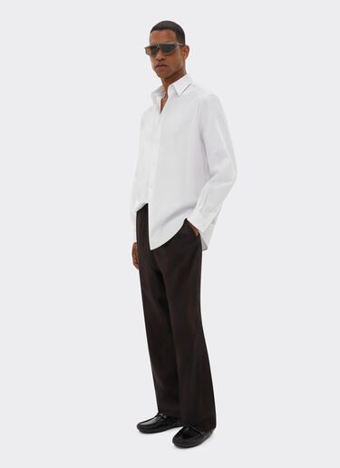 Ferrari Striped poplin shirt Optical White 21176f