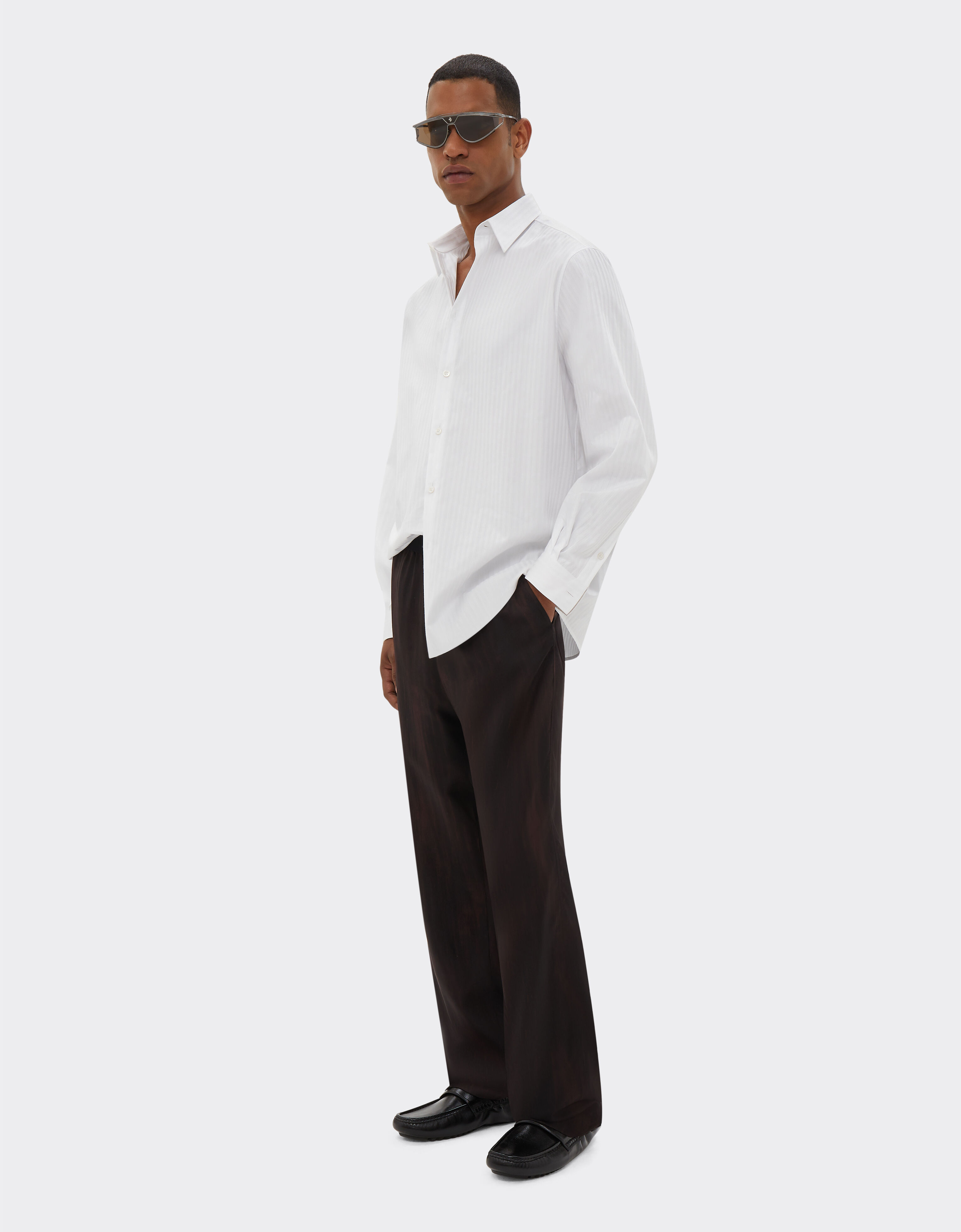 Ferrari Striped poplin shirt Optical White 21176f