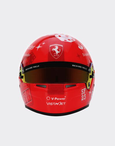 Ferrari 1:2 2023 Carlos Sainz 迷你头盔 - 拉斯维加斯特别版 红色 F1342f