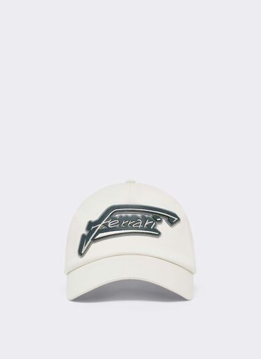 Baseball Cap with Applied Ferrari Logo Ferrari Baseball Cap with Applied Ferrari Logo Avorio CANCP0043WCO0004f