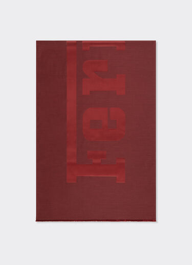 Wool and silk scarf with Ferrari logo Ferrari Wool and silk scarf with Ferrari logo Mahogany 22718f