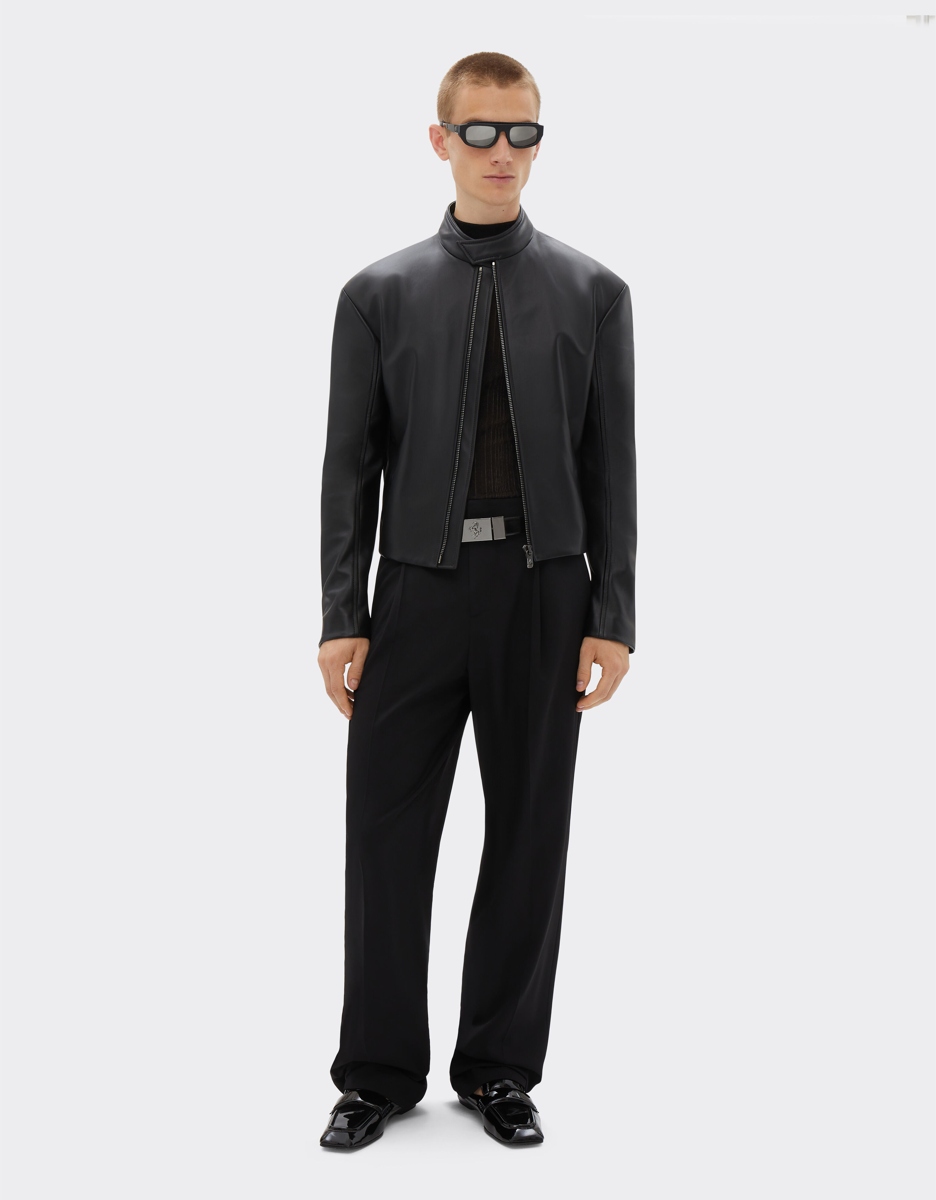 Ferrari Nappa leather biker jacket Black 21639f