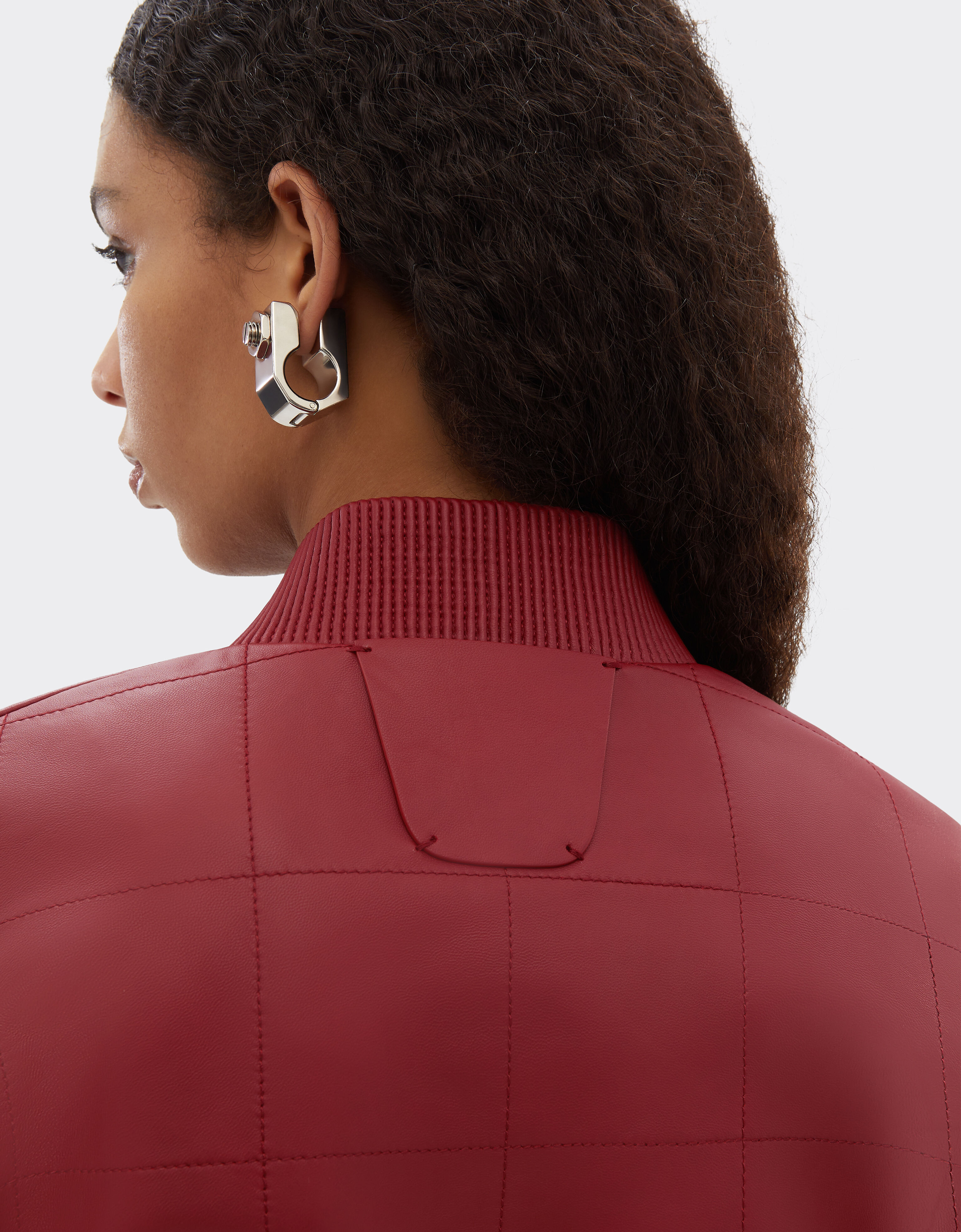 Ferrari 涂层纳帕皮革飞行夹克 Maison Red 50083f