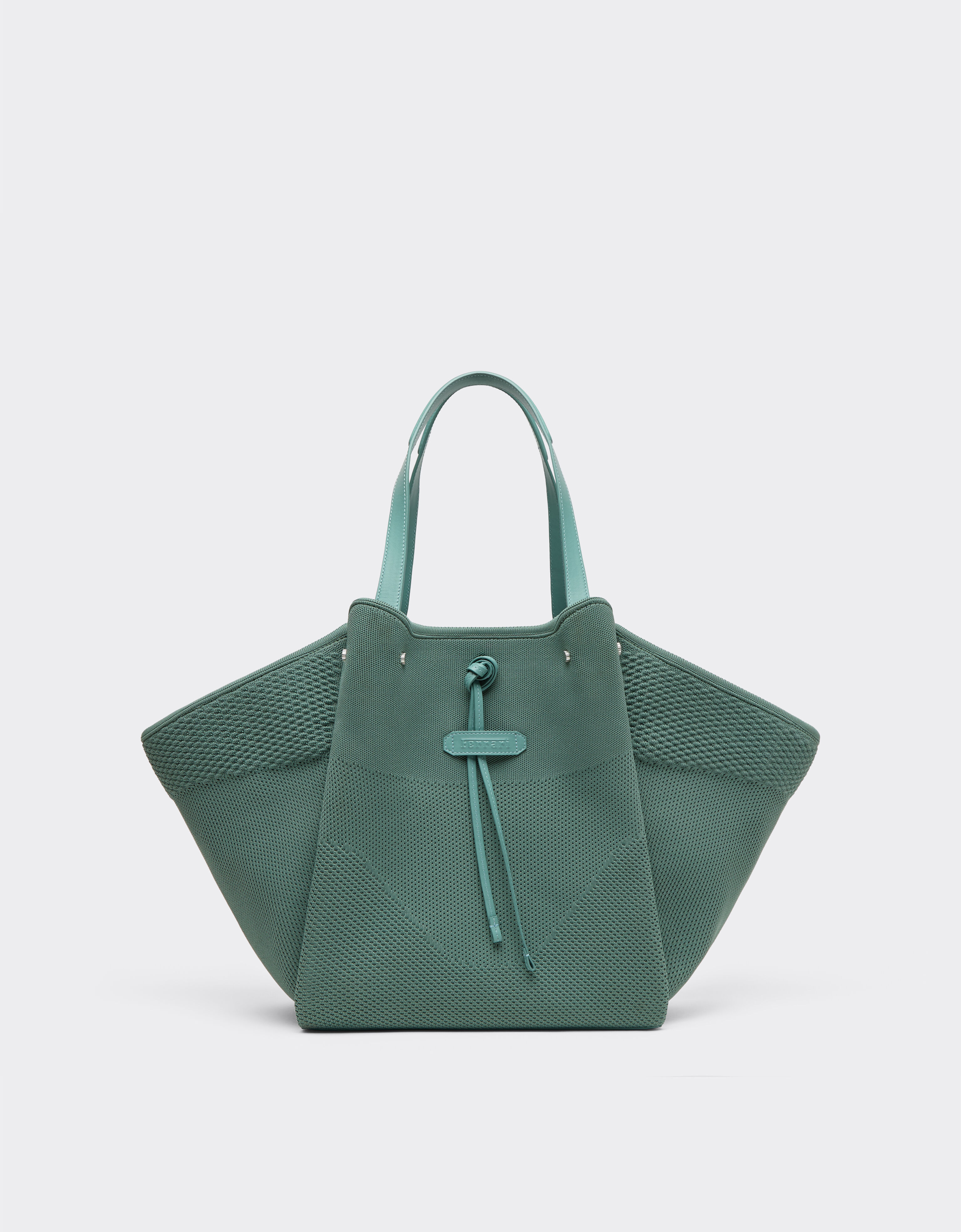 Knitted and leather tote bag Ferrari Knitted and leather tote bag Verde Granito 50170f