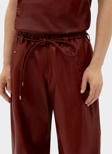 Ferrari 上蜡皮革长裤 Fired Brick 50936f