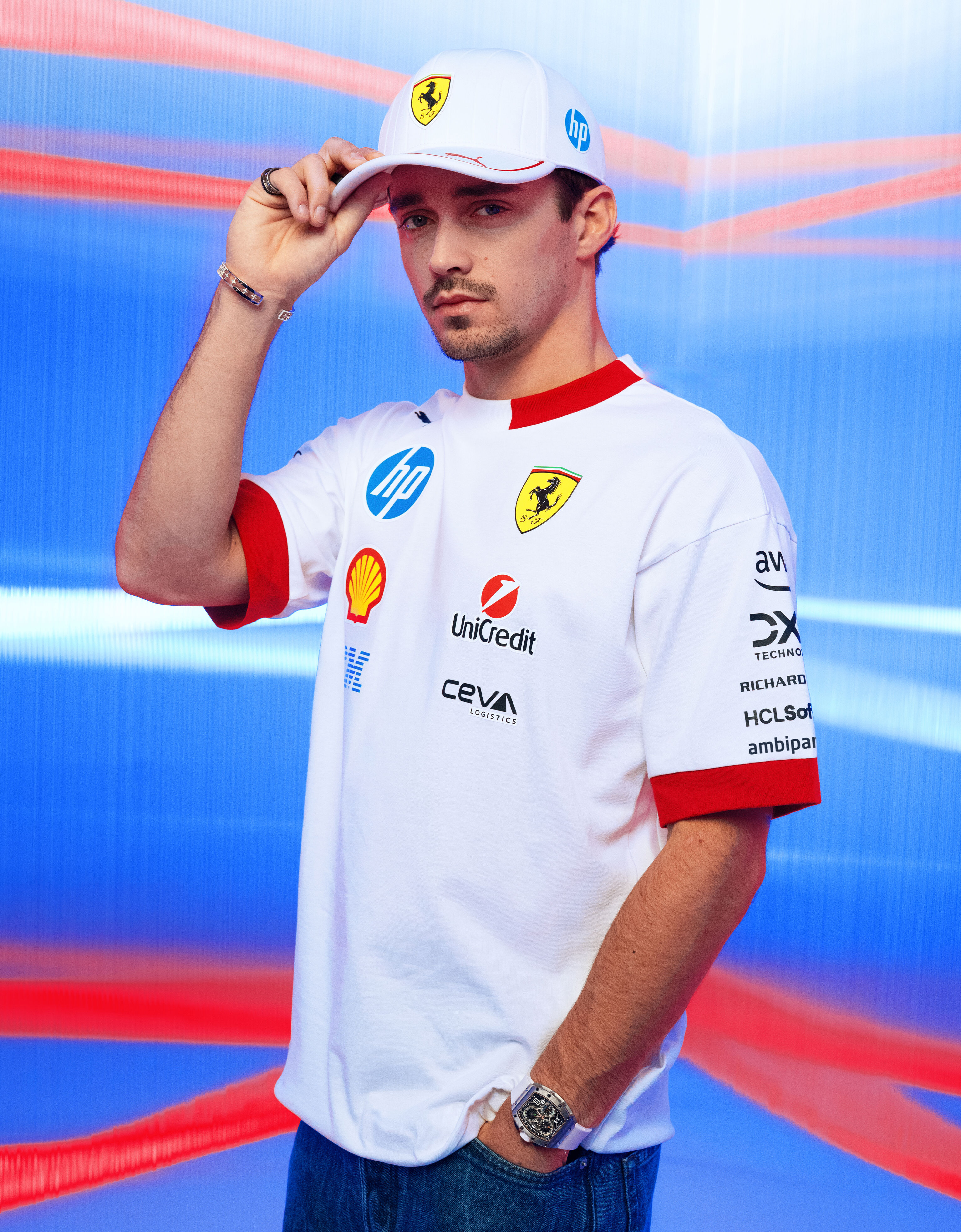 Ferrari Puma 与 Scuderia Ferrari HP 合作款迈阿密特别版 Leclerc 棒球帽 光学白 LA048f