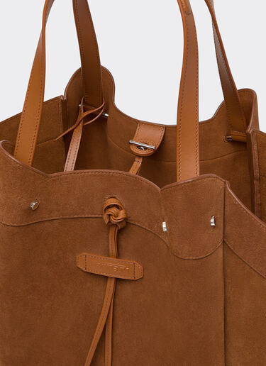 Ferrari 绒面革与光面皮革托特包 Jute 50593f