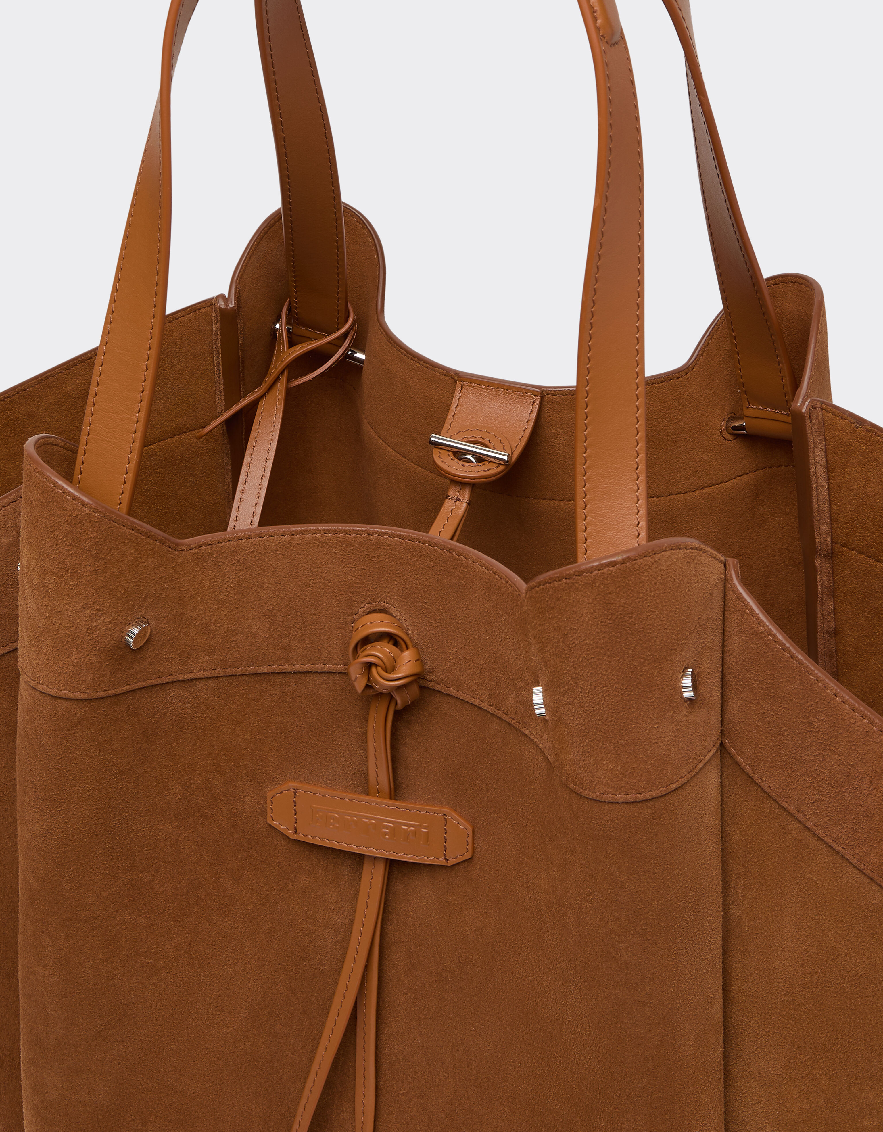 Ferrari 绒面革与光面皮革托特包 Jute 50593f