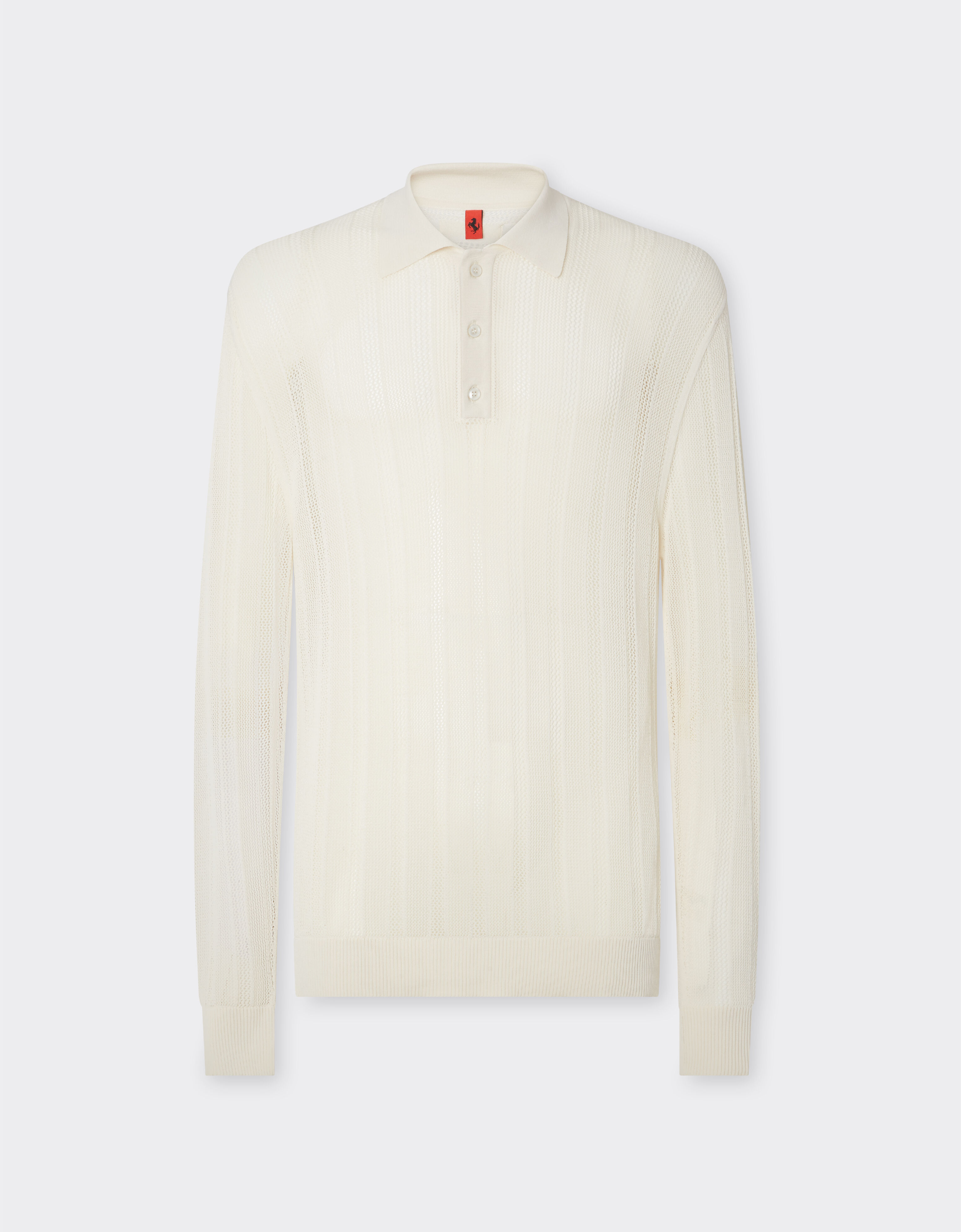 Ferrari 镂花 Q-CYCLE® 面料长袖 Polo 衫 米色 21833f