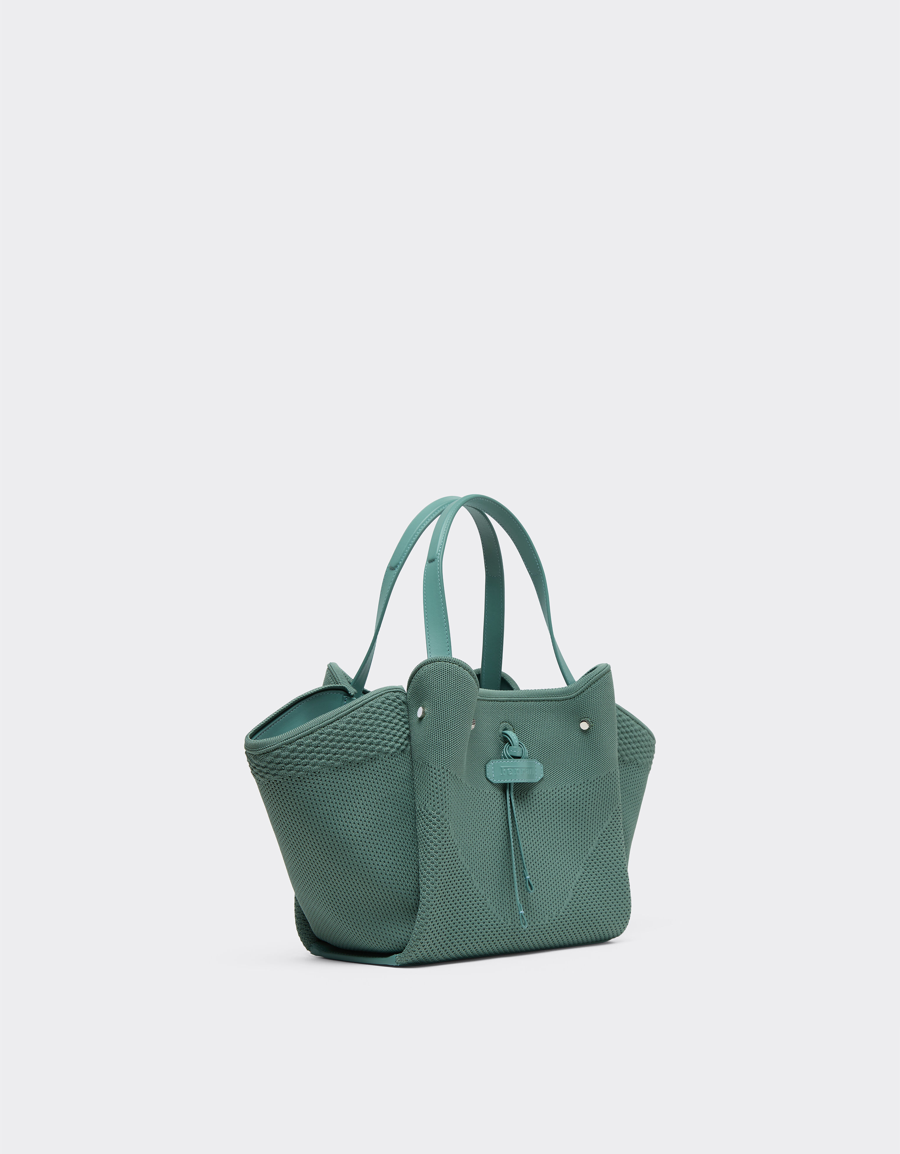 Ferrari 小号法拉利针织与皮革托特包 Granite Green 50416f