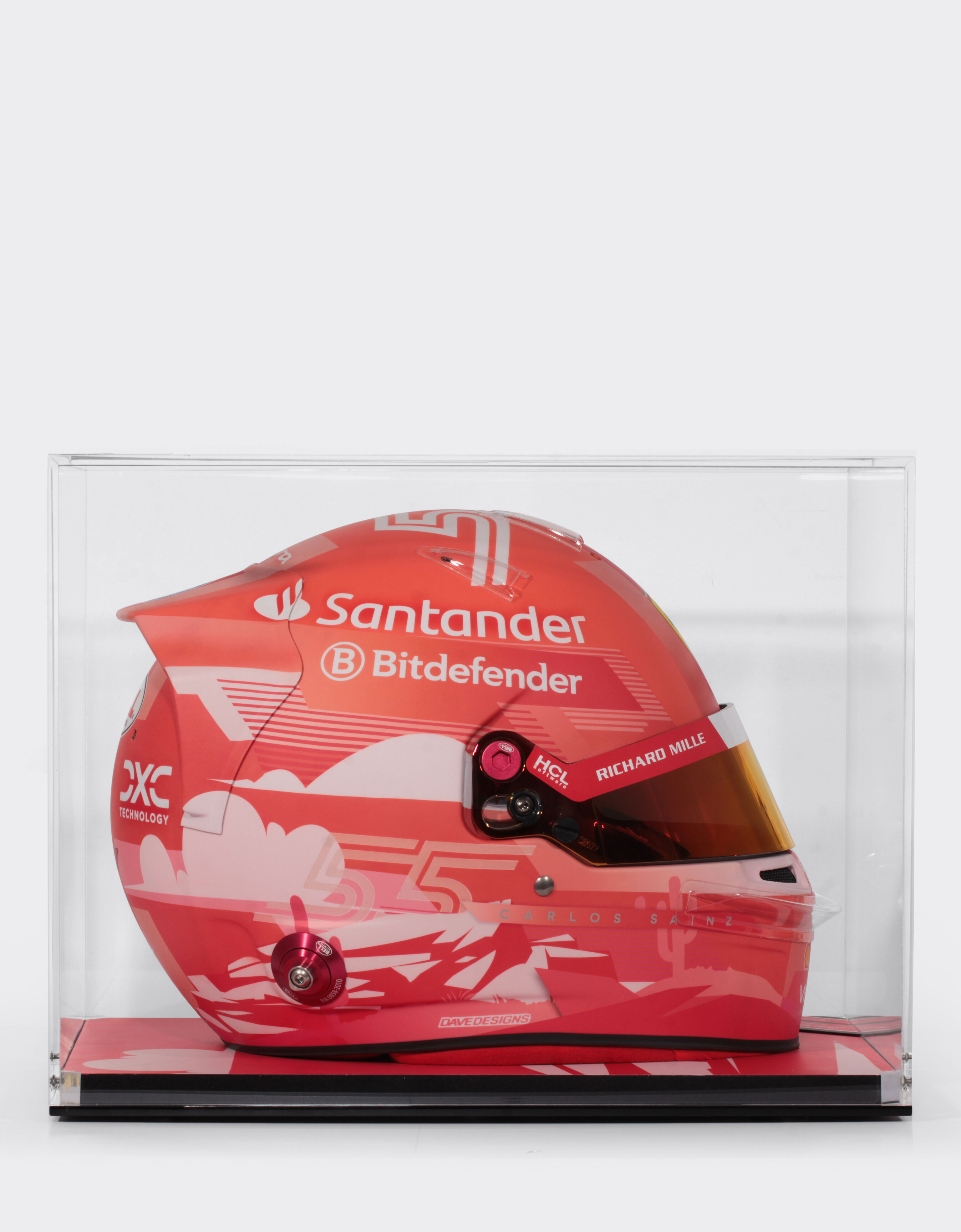 Ferrari 1:1比例 Carlos Sainz 拉斯维加斯2024特别版头盔 多色 F1475f