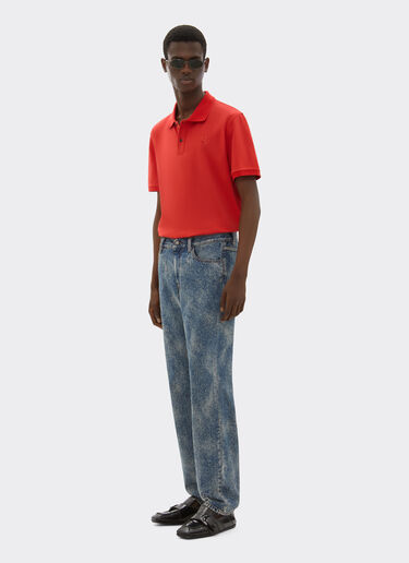 跃马有机棉质珠地 Polo 衫 Ferrari 跃马有机棉质珠地 Polo 衫 Rosso Dino 红色 47822f