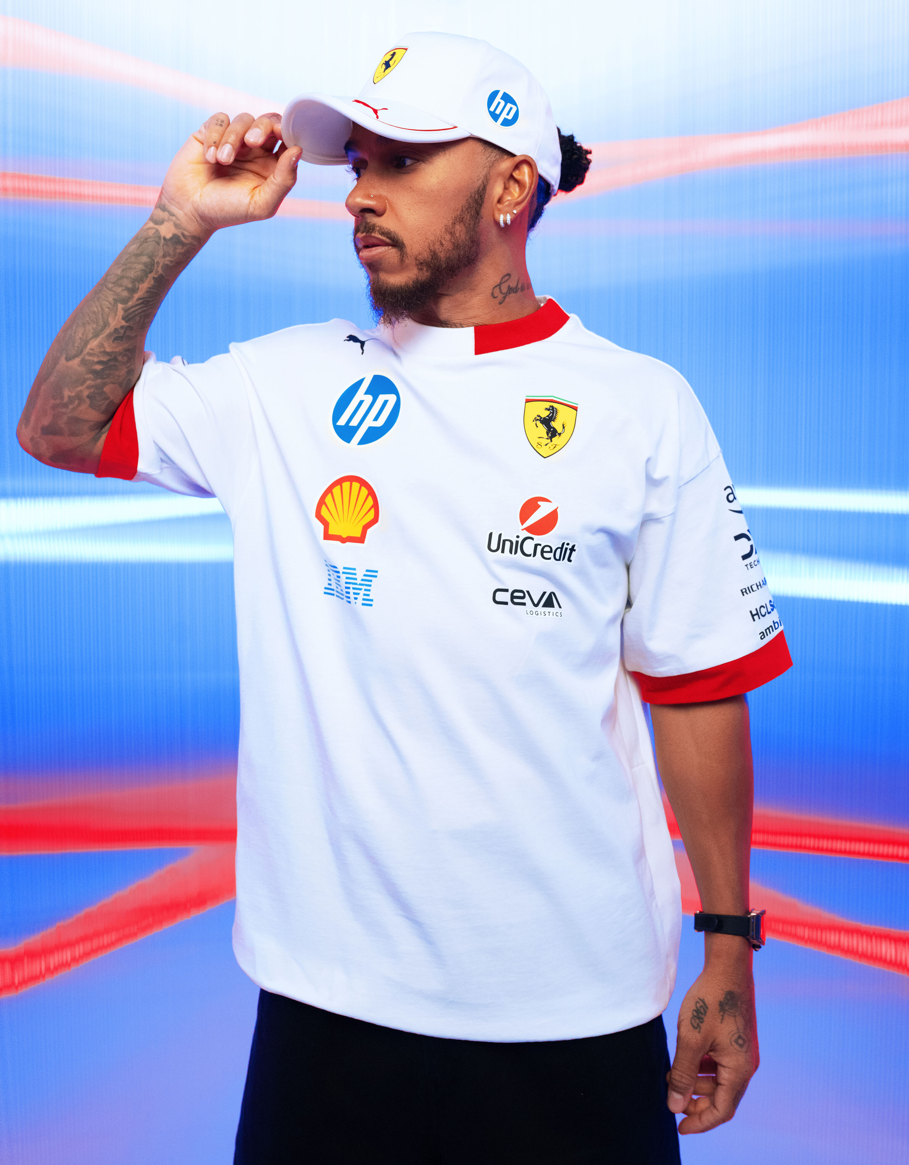 Ferrari Puma 与 Scuderia Ferrari HP 合作款迈阿密特别版 Hamilton 棒球帽 光学白 LA046f