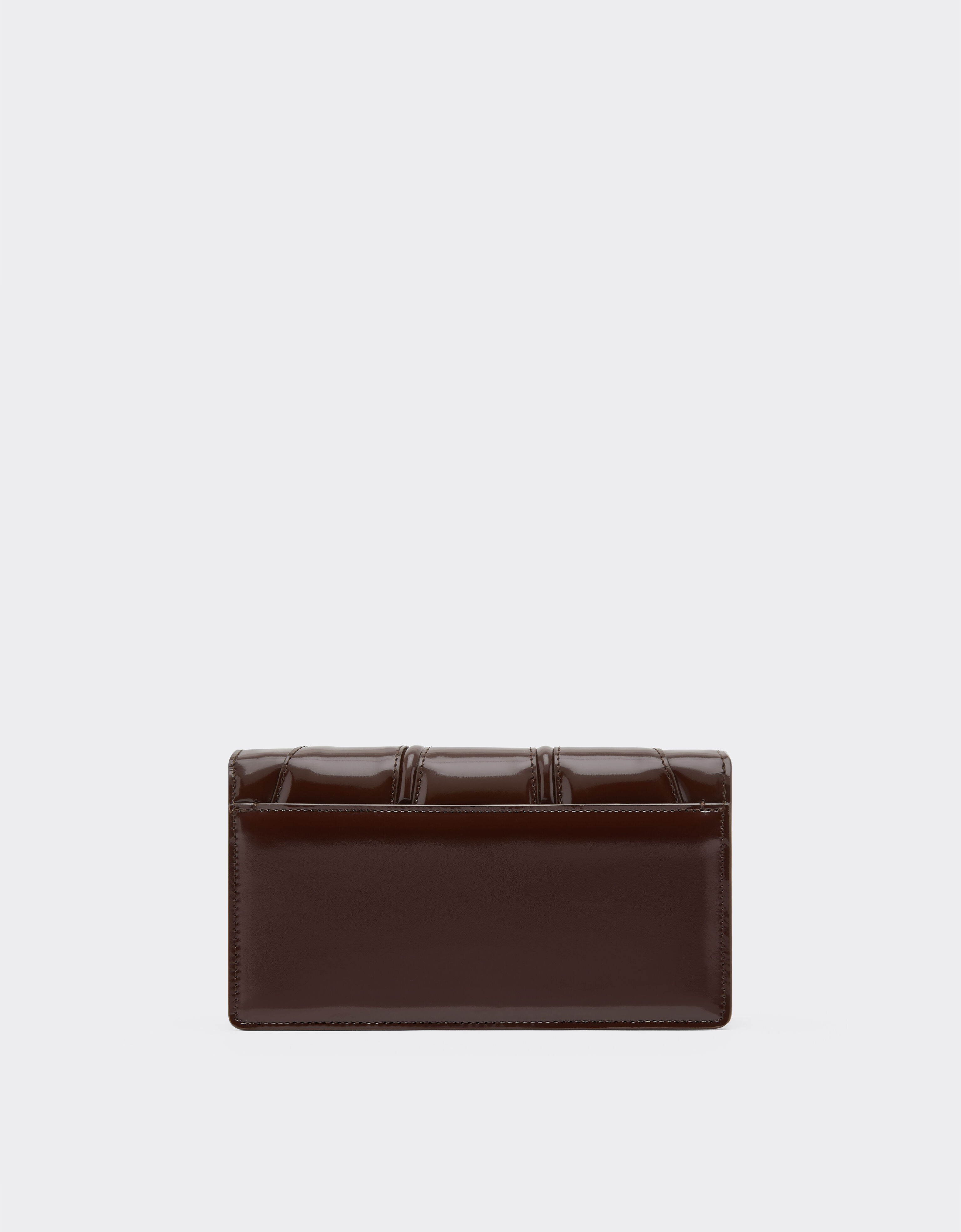 Ferrari Ferrari GT glossy leather wallet with chain strap Espresso 49274f