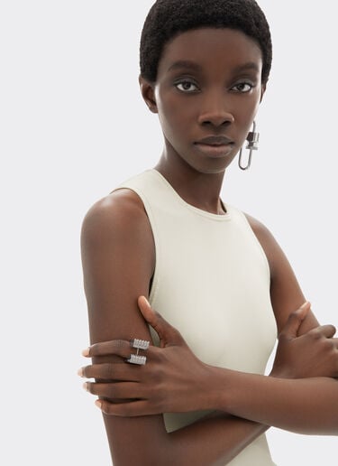 Ferrari 带纹理金属戒指 Cromo Lucido 51340f