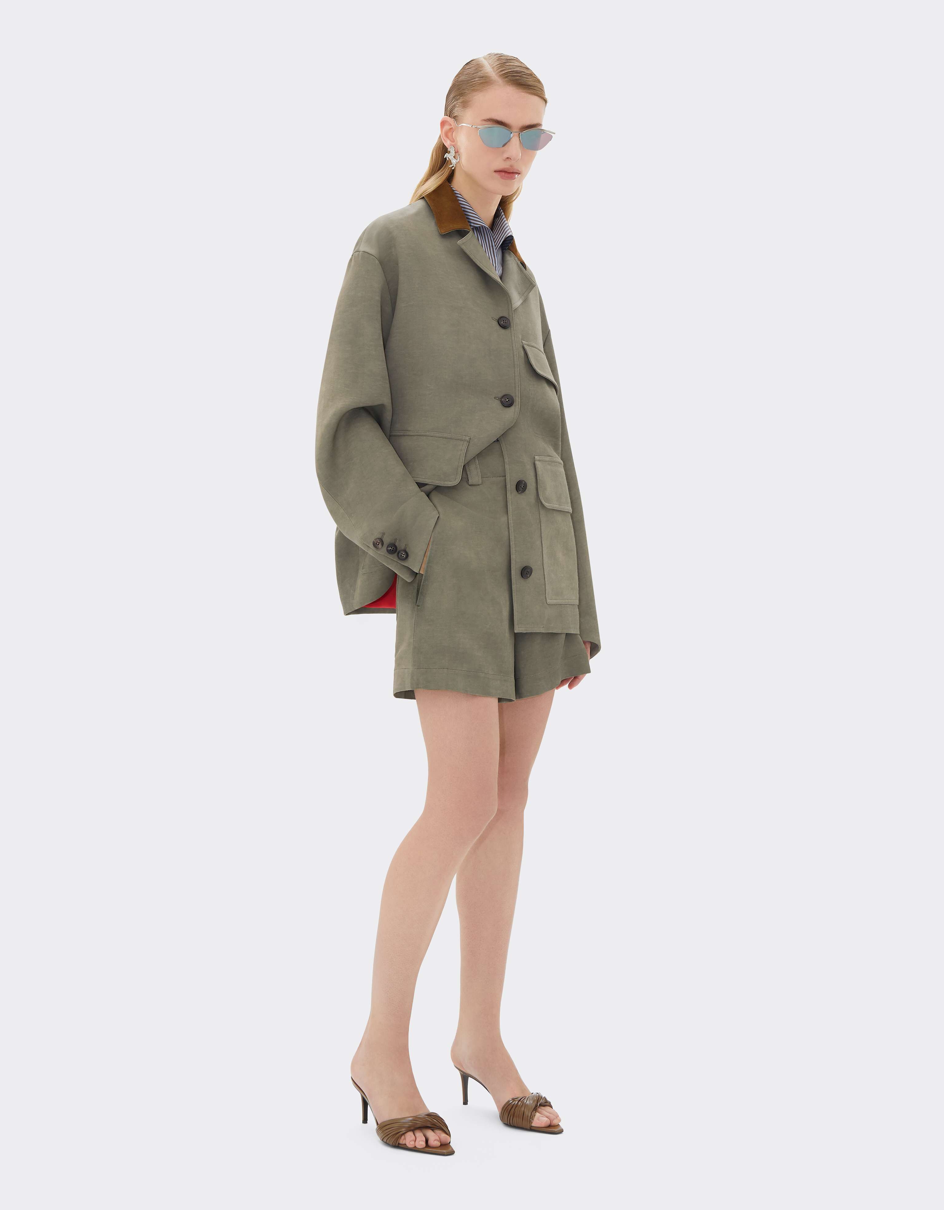 Ferrari 冷染卡迪短裤 Olive green CWWTR0023WVI0005f