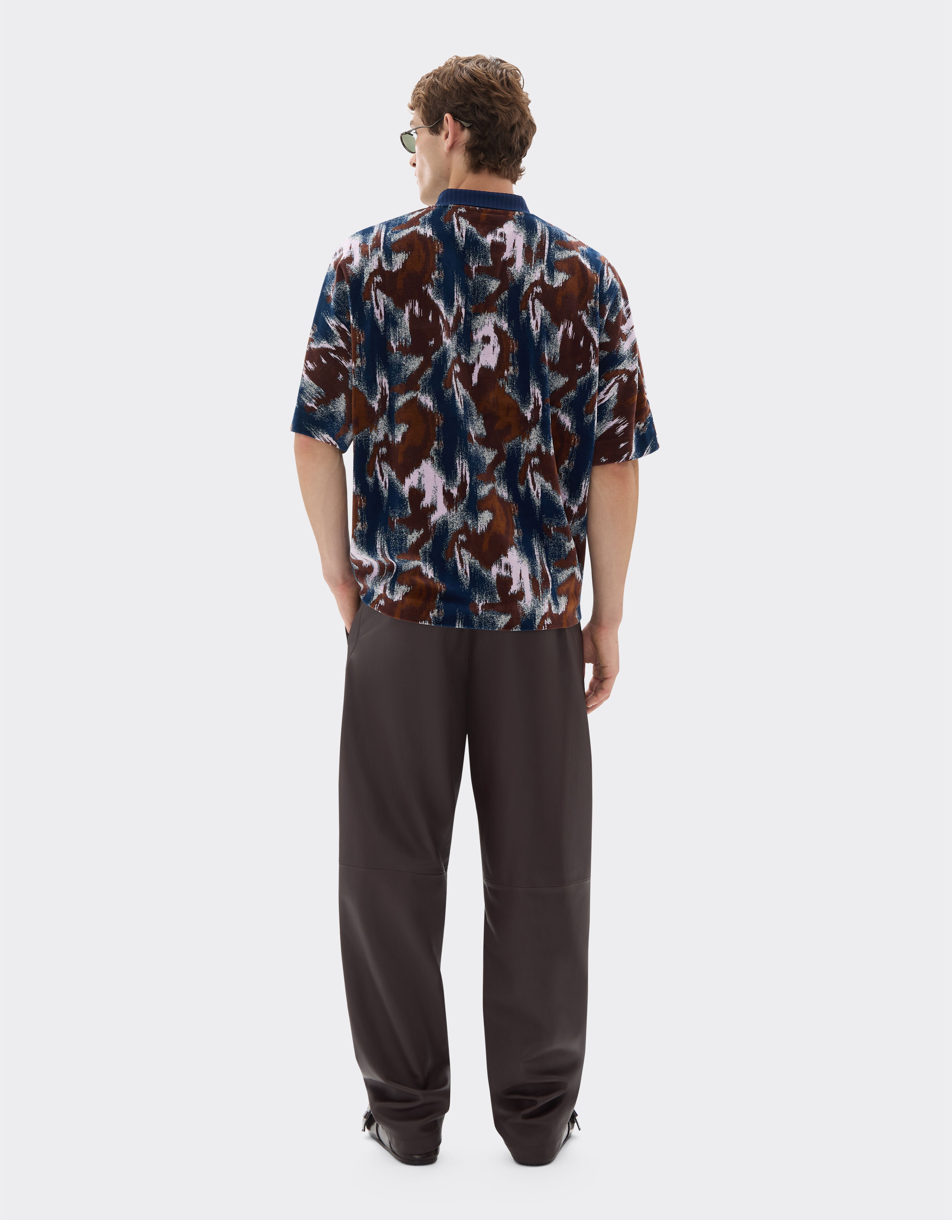 Ferrari Cavallino Ikat 图案雪尼尔 Polo 衫 孔雀蓝 49272f
