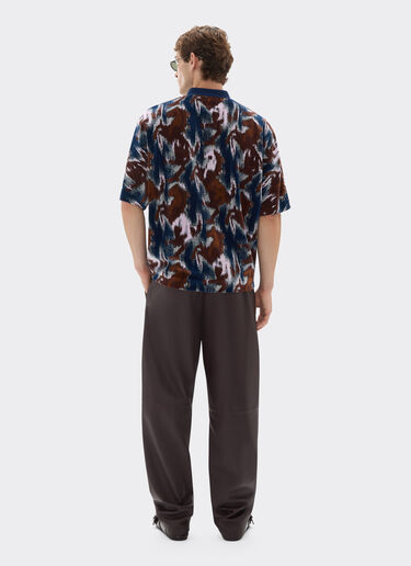Cavallino Ikat 图案雪尼尔 Polo 衫 Ferrari Cavallino Ikat 图案雪尼尔 Polo 衫 孔雀蓝 49272f