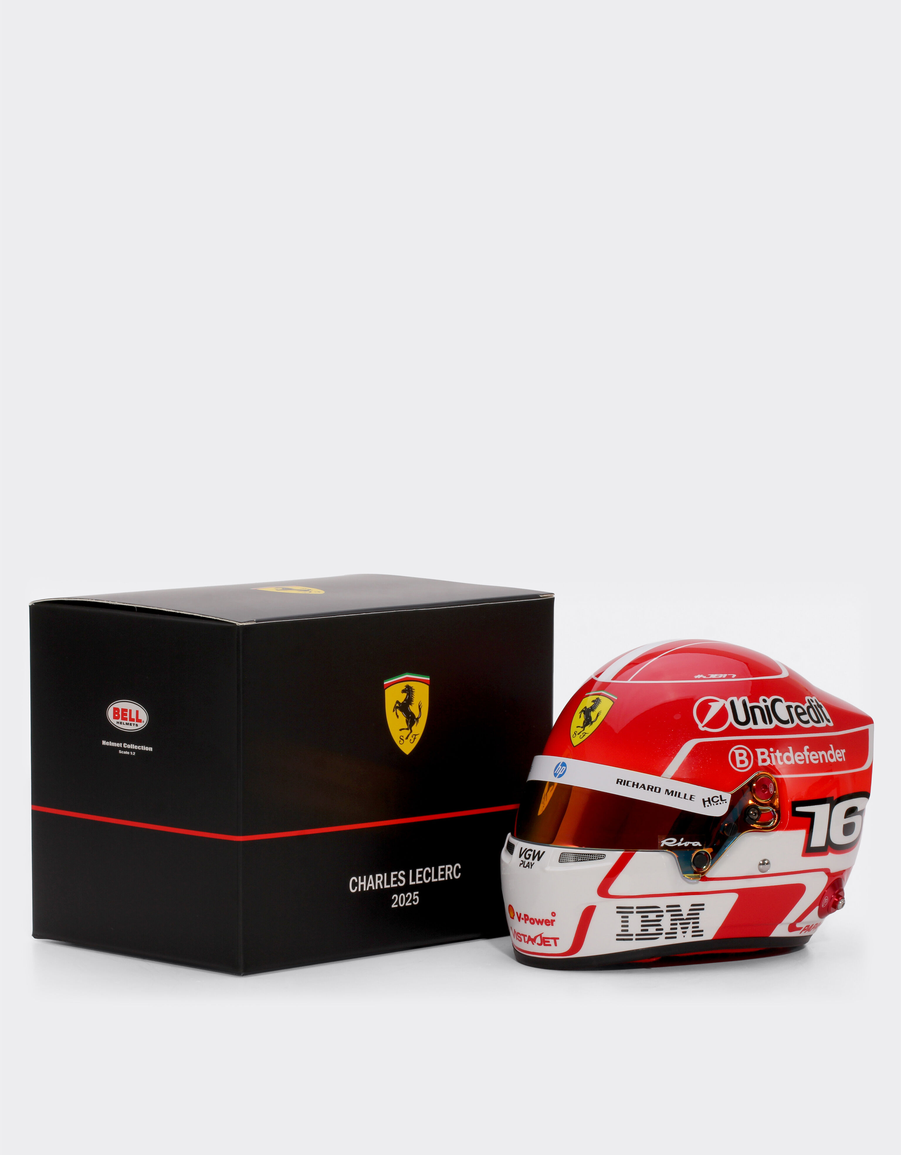 Ferrari 1:2比例2025 Charles Leclerc迷你头盔 多色 LA07Of