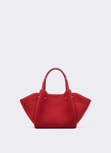 Ferrari 针织与皮革托特包 Rosso Magma CBWTO0002YA00006f